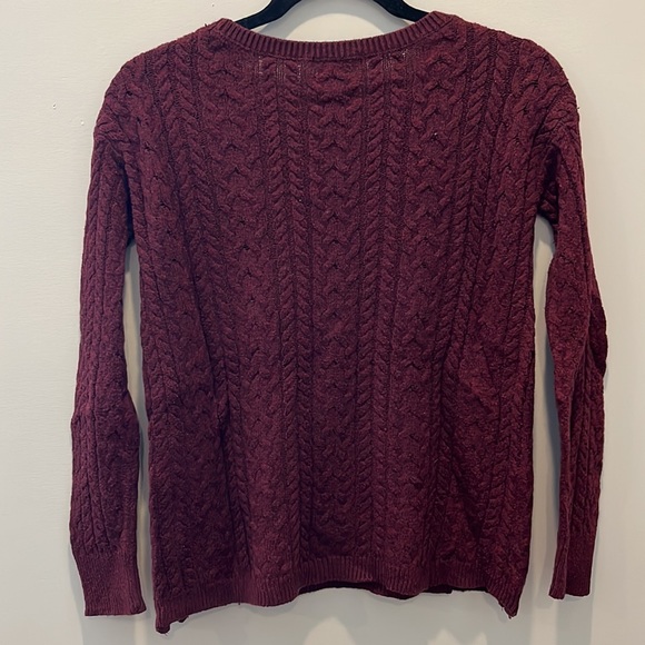 American Eagle Knitted Sweater, Size M, Burgundy, EUC - Picture 2 of 5